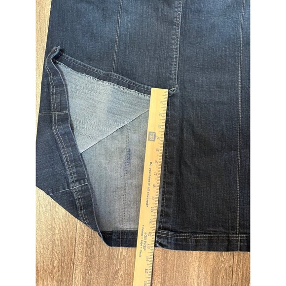 Style&co WOMENS PLUS SIZE DENIM LONG MAXI SKIRT SZ 16 TUMMY CONTROL POCKETS STRE - Picture 8 of 10